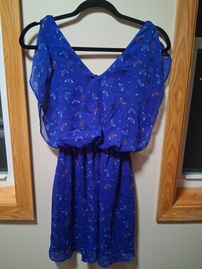 Candie's Cobalt Blue Flowy Butterfly Dress